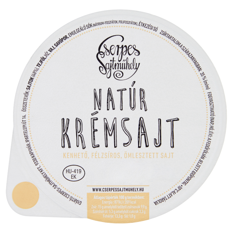 Cserpes krémsajt 250 g natúr