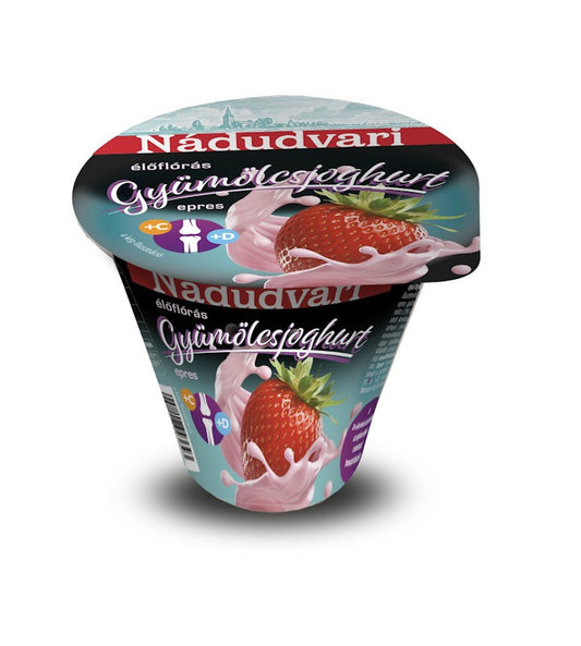 Nádudvari élőflórás gyümölcsjoghurt 125 g epres, C-, és D-vitaminnal
