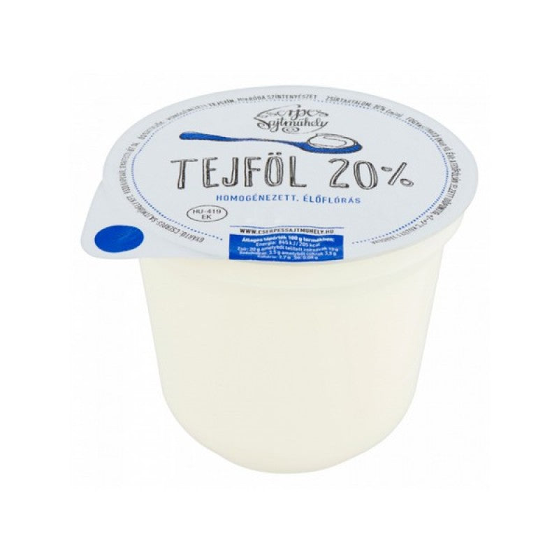 Cserpes tejföl 250 g 20% homogénezett